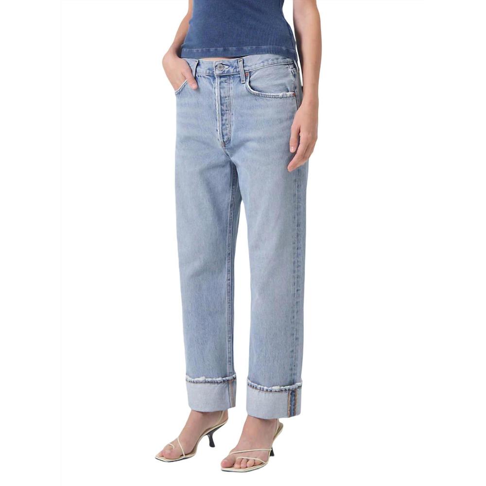 NEW AGOLDE women's fran low slung jean in force